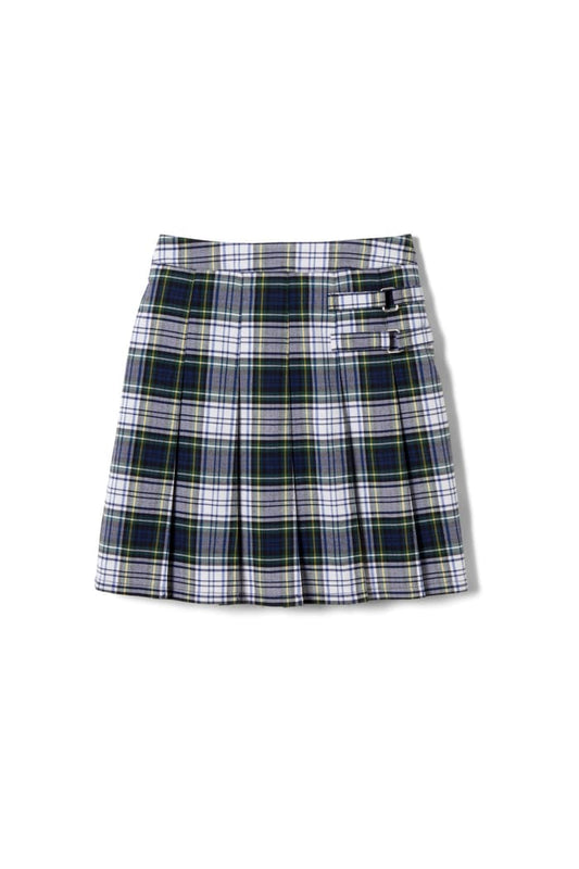 iPrep Academy Girls Plaid Pleated Two-Tab Skort