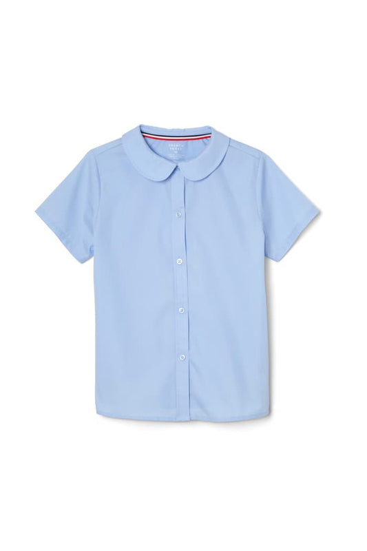 iPrep Academy Girls Short Sleeve Peter Pan Collar Blouse